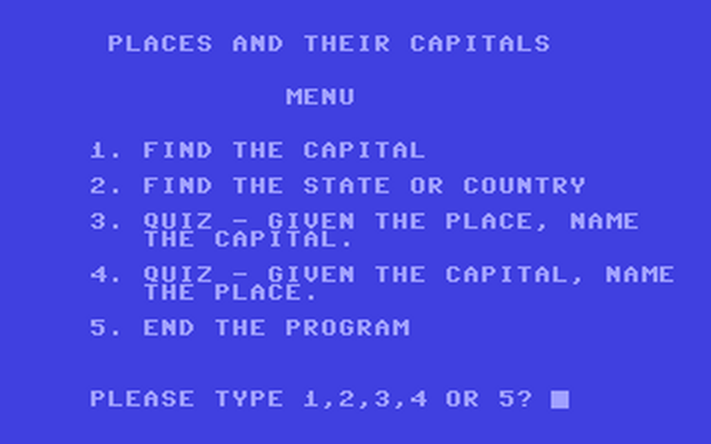 C64 GameBase Places_&_Capitals Howard_W._Sams_&_Co.,_Inc. 1983