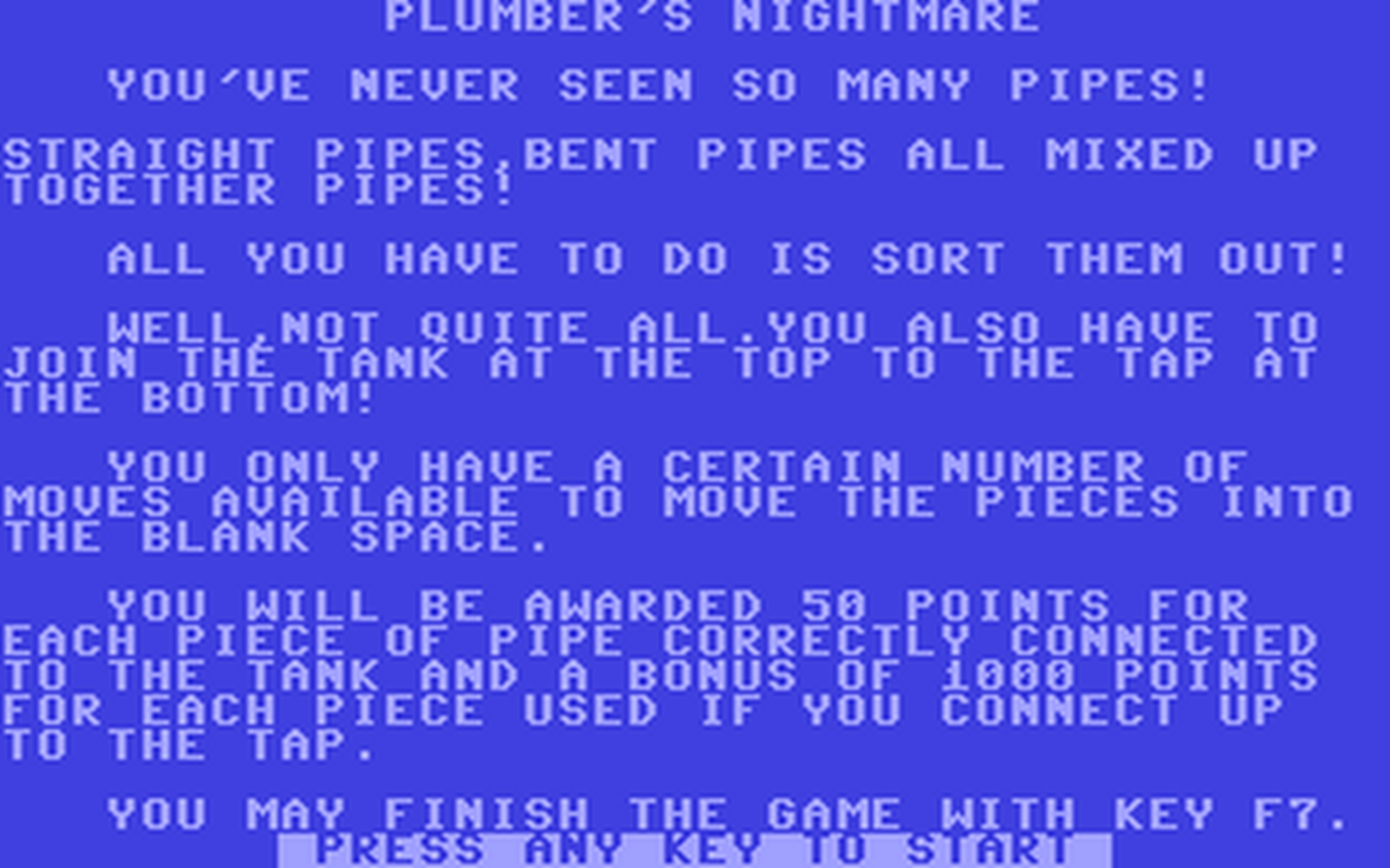 C64 GameBase Plumber's_Nightmare Argus_Specialist_Publications_Ltd./Home_Computing_Weekly 1984
