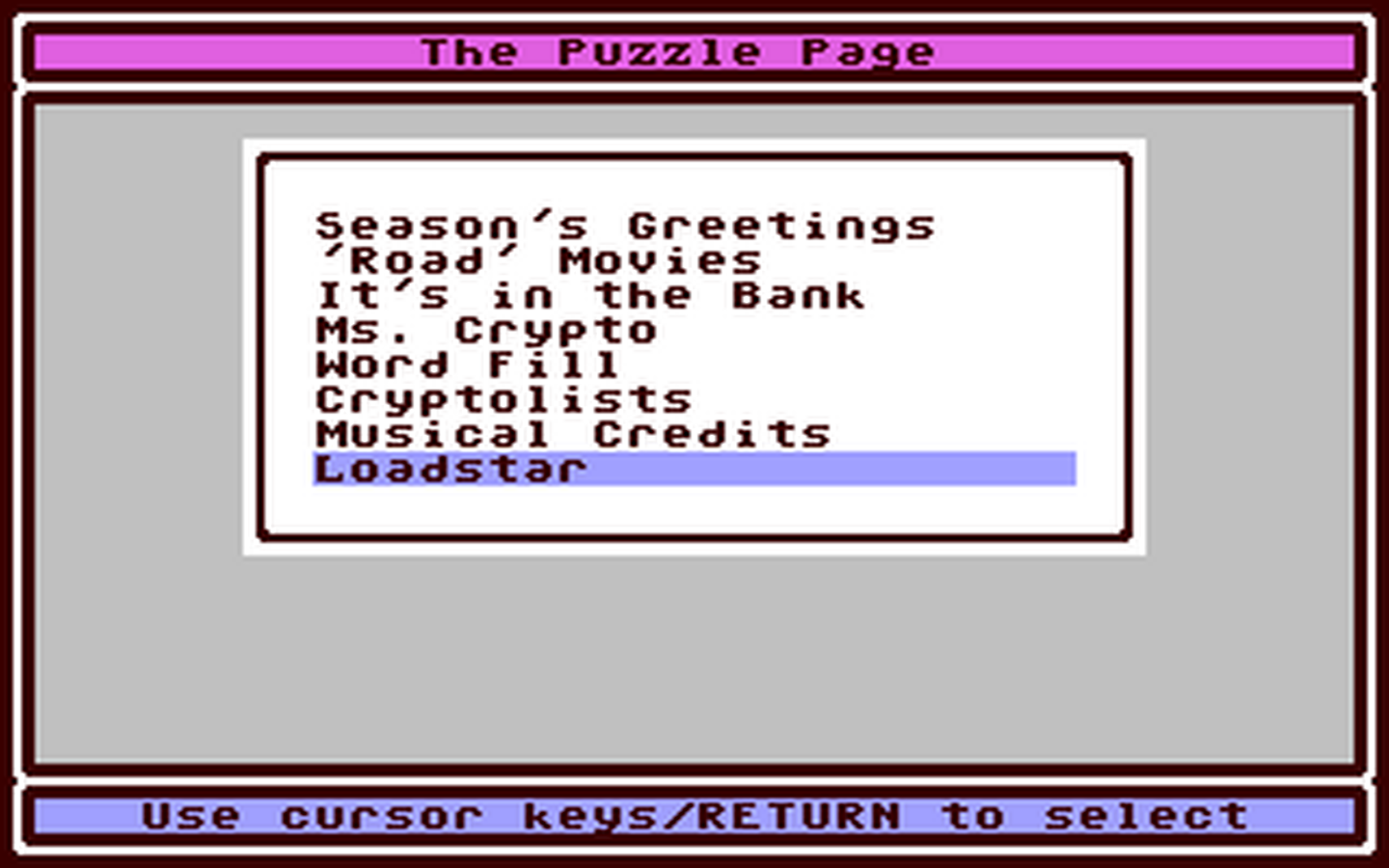 C64 GameBase Puzzle_Page_#103,_The Loadstar/Softdisk_Publishing,_Inc. 1992