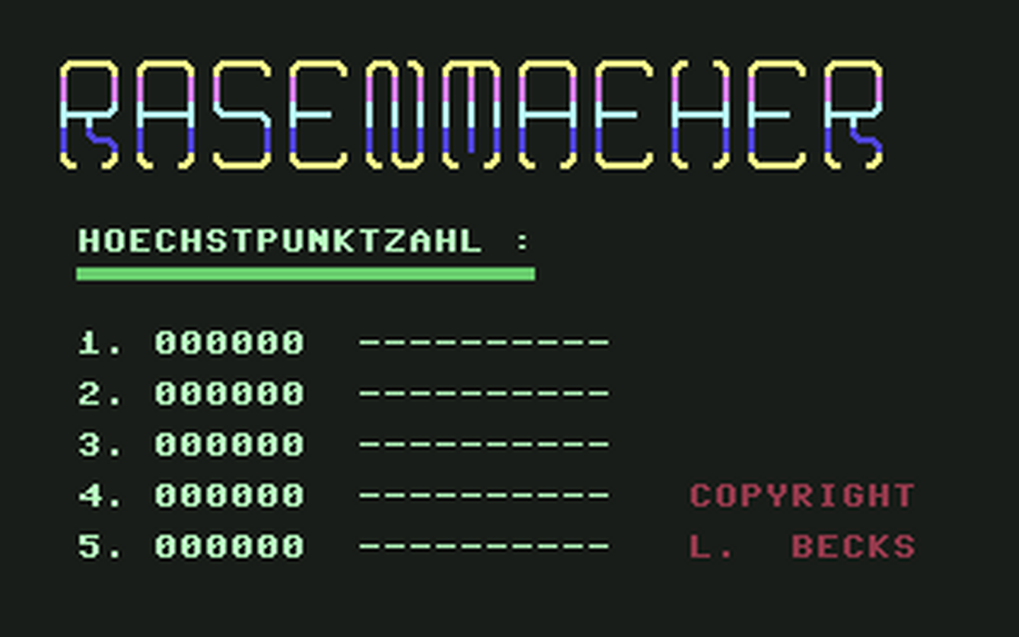 C64 GameBase Rasenmäher 1983