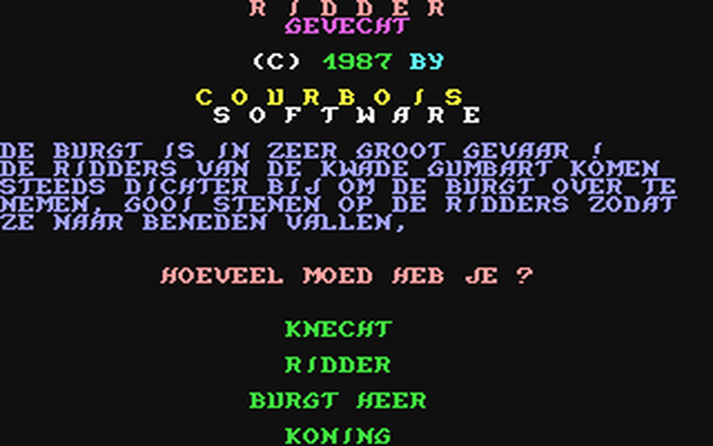 C64 GameBase Ridder_Gevecht Courbois_Software 1987