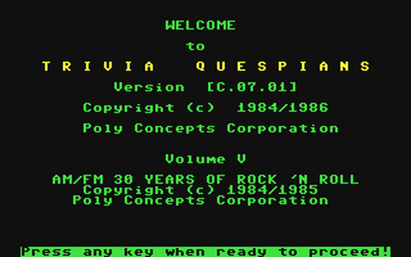 C64 GameBase Rock'n_Roll_Trivia_-_Volume_5 Thunder_Mountain/Prism_Leisure_Corp._(PLC) 1986