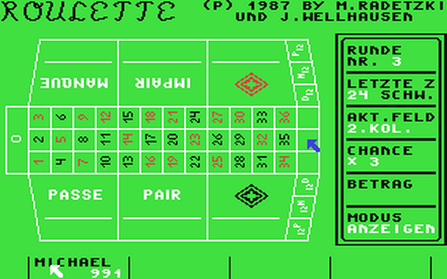 C64 GameBase Roulette Markt_&_Technik/64'er 1988