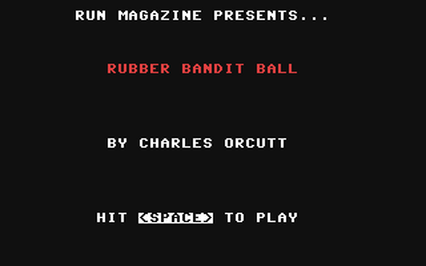 C64 GameBase Rubber_Bandit_Ball RUN 1988