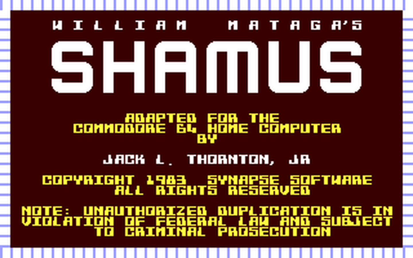 C64 GameBase Shamus Synapse_Software 1983
