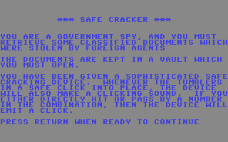 C64 GameBase Safe_Cracker Datamost,_Inc. 1984
