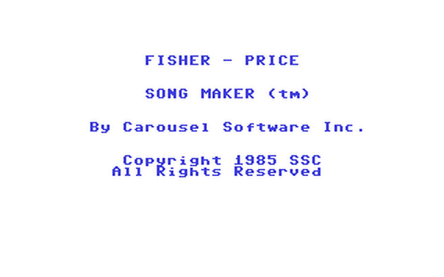 C64 GameBase Song_Maker Spinnaker_Software/Fisher-Price_Learning_Software 1985