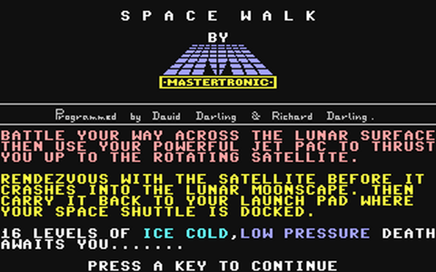 C64 GameBase Space_Walk Mastertronic 1984