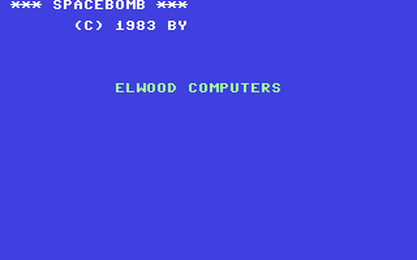 C64 GameBase Spacebomb Robtek_Ltd./Elwood_Computers 1986