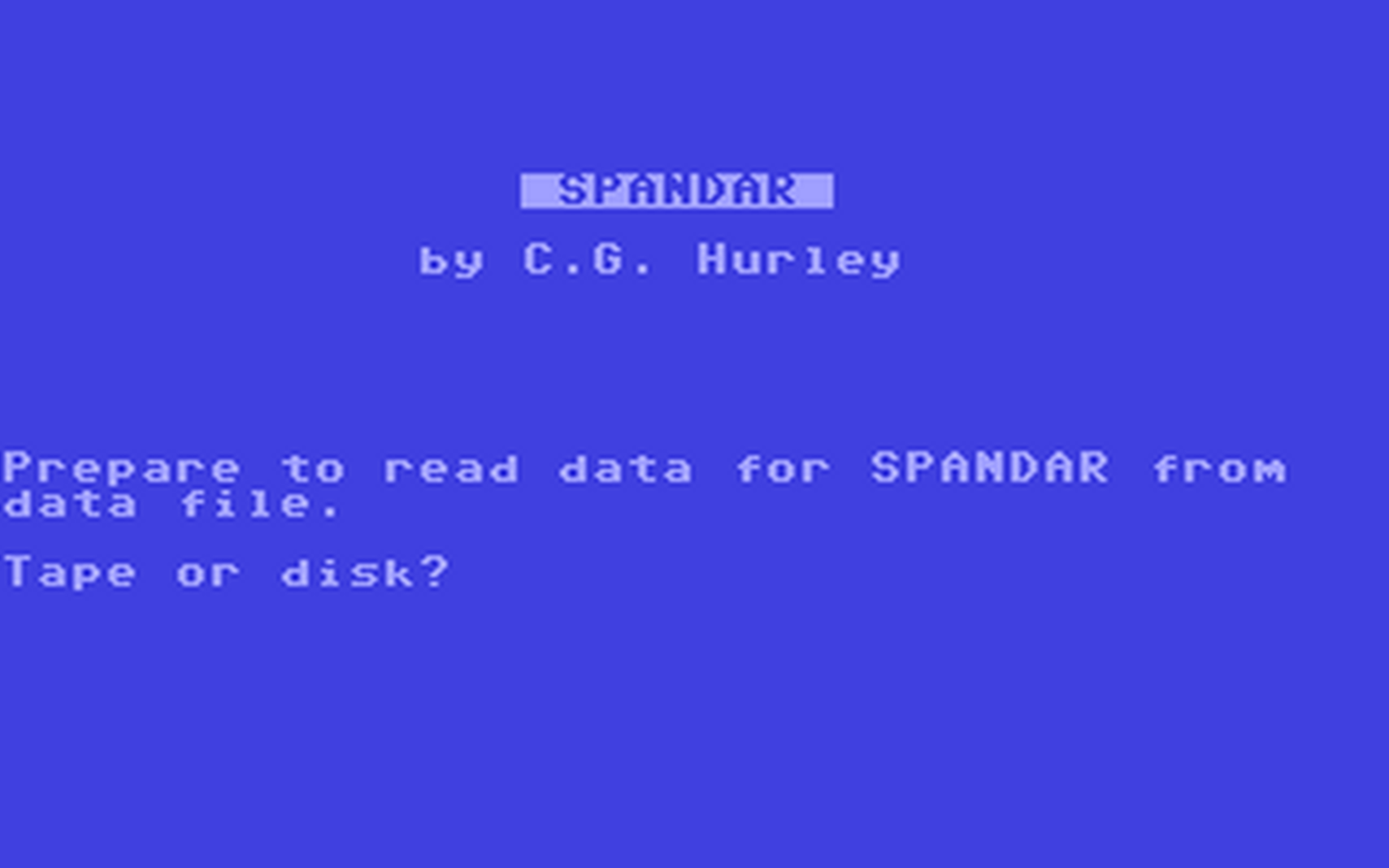 C64 GameBase Spandar (Public_Domain) 1988