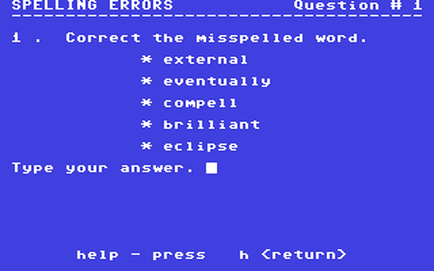 C64 GameBase Spelling_Errors_8 Commodore_Educational_Software