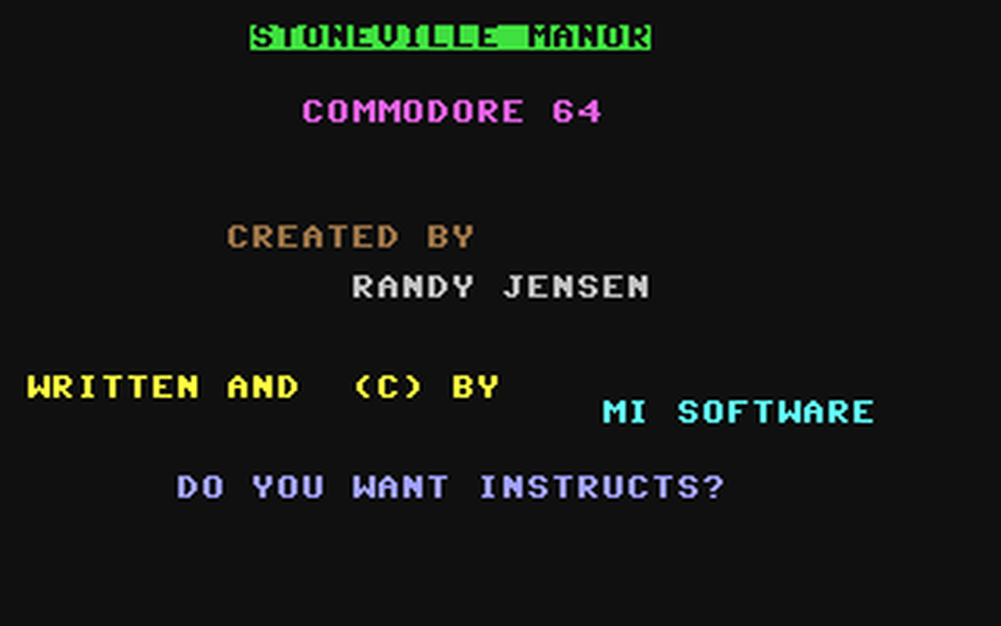 C64 GameBase Stoneville_Manor MI_Software