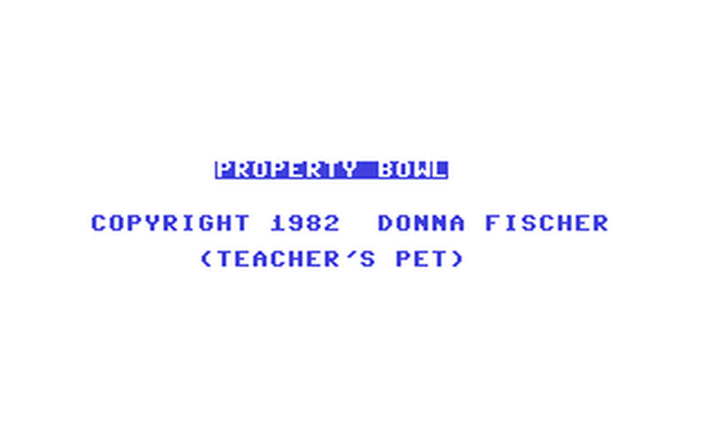 C64 GameBase Teacher's_Pet_-_Property_Bowl Teacher's_Pet_Math_Software 1983