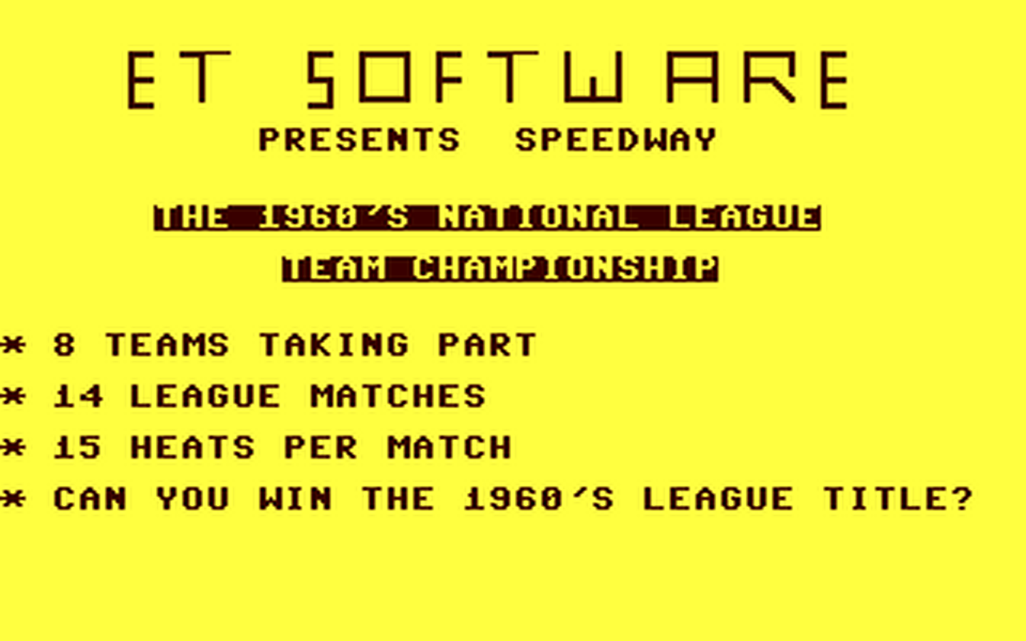 C64 GameBase Team_Championship ET_Software 1992