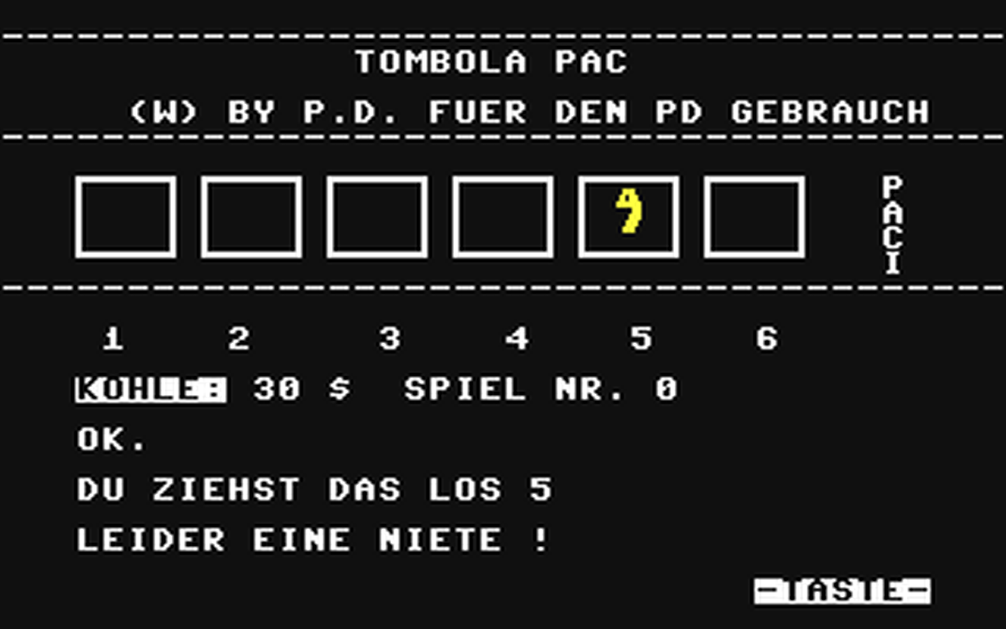 C64 GameBase Tombola_Pac PDPD_Software 1991