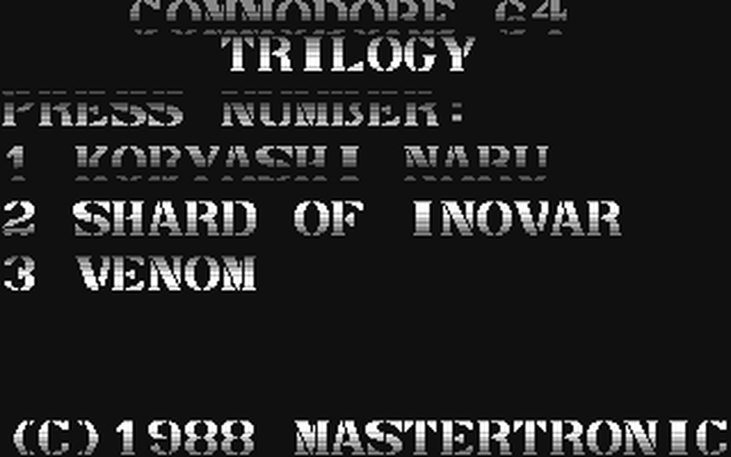 C64 GameBase Trilogy Mastertronic 1988