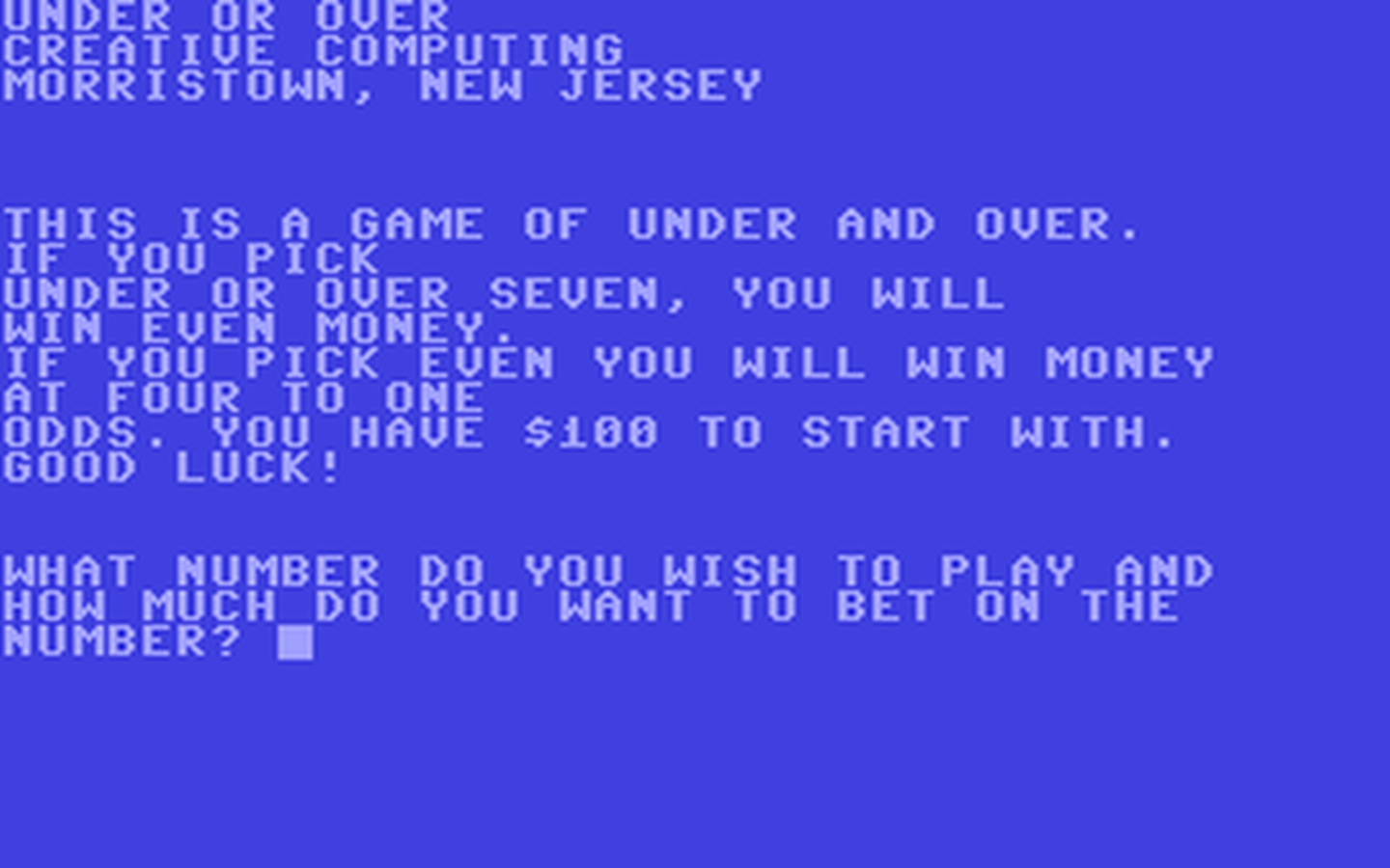 C64 GameBase Under_or_Over Creative_Computing 1979