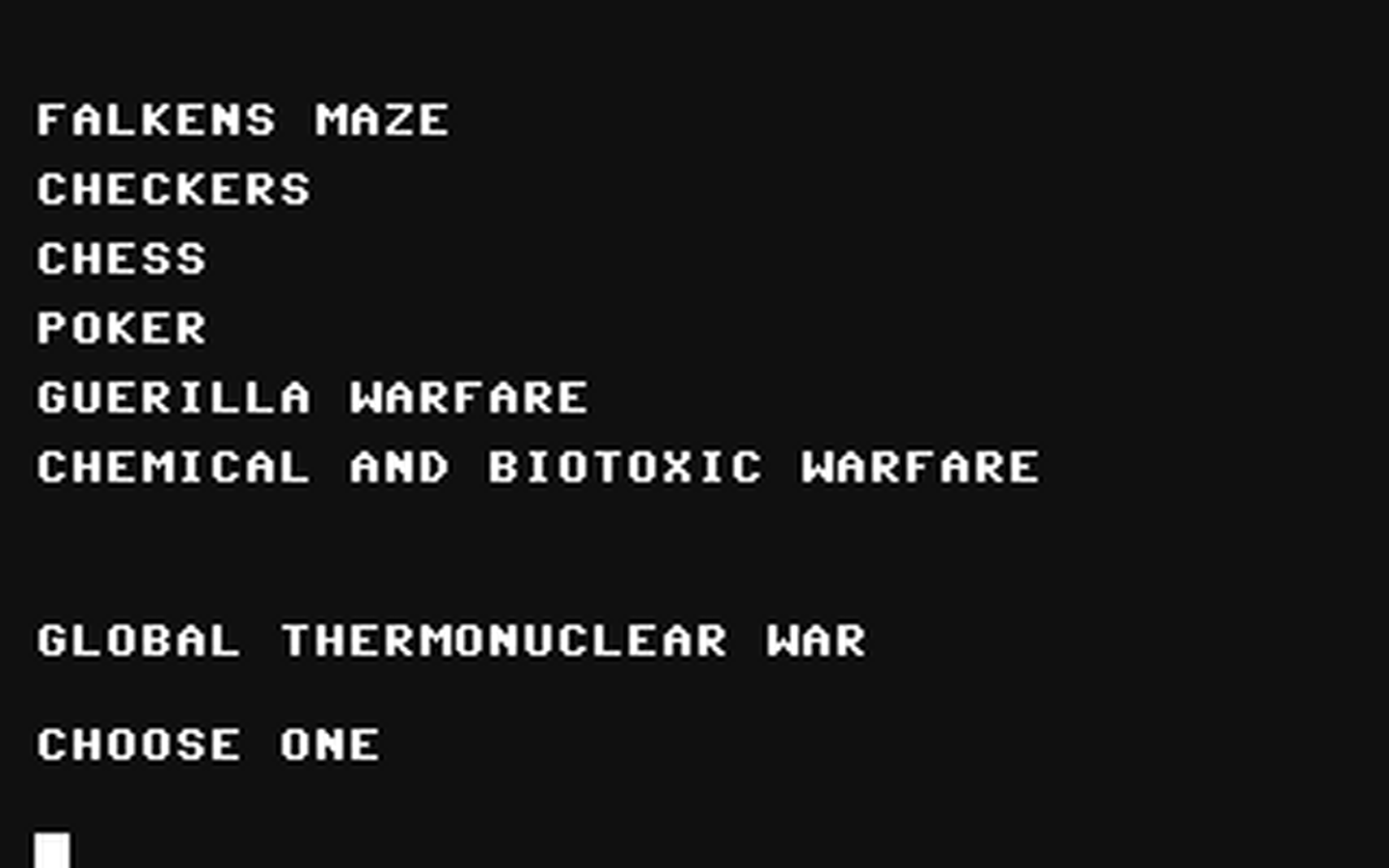 C64 GameBase War_Games_v2.2 (Not_Published) 1984