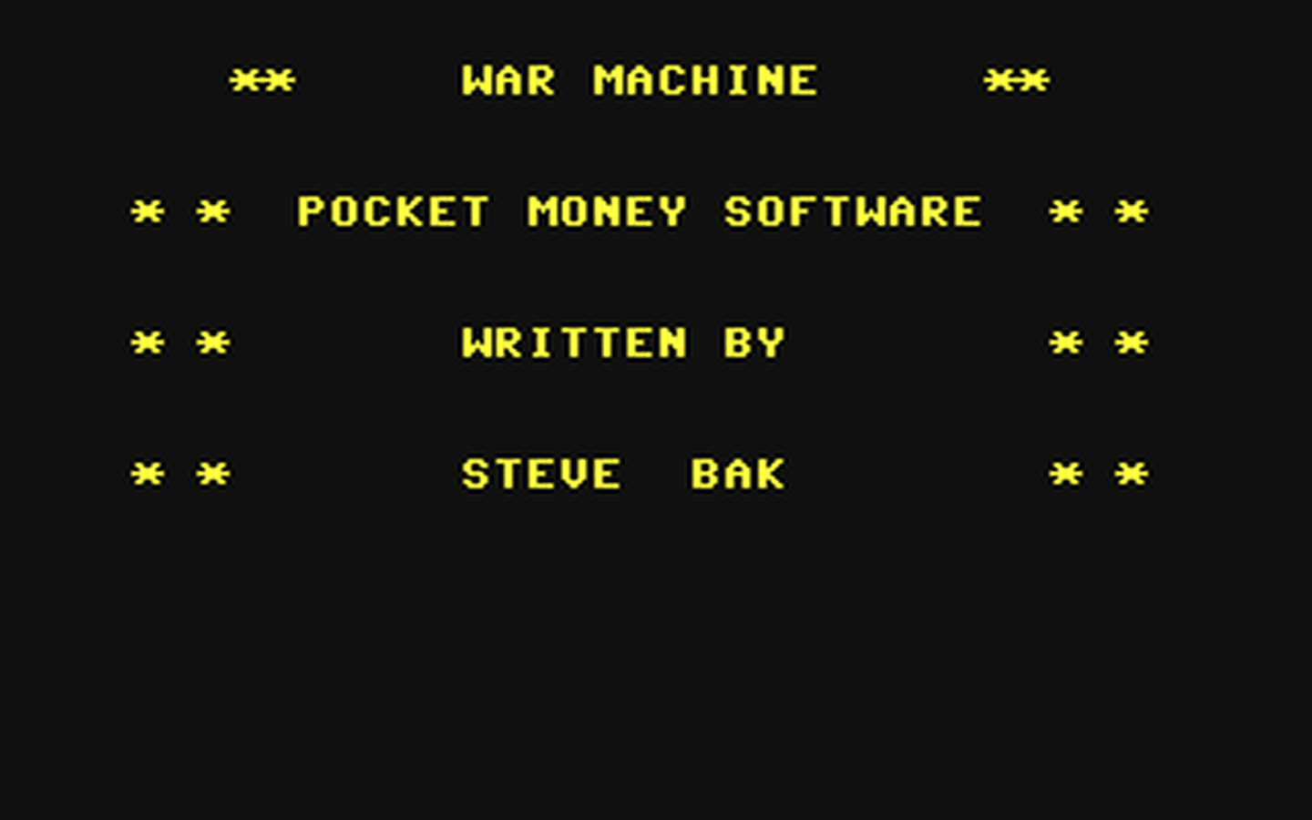 C64 GameBase War_Machine Pocket_Money_Software 1985