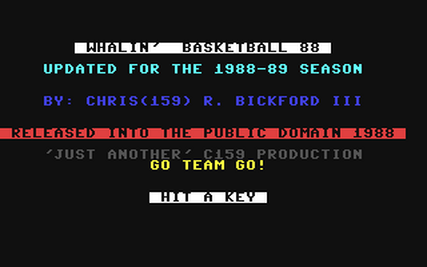 C64 GameBase Whalin'_Basketball_88 (Public_Domain) 1988