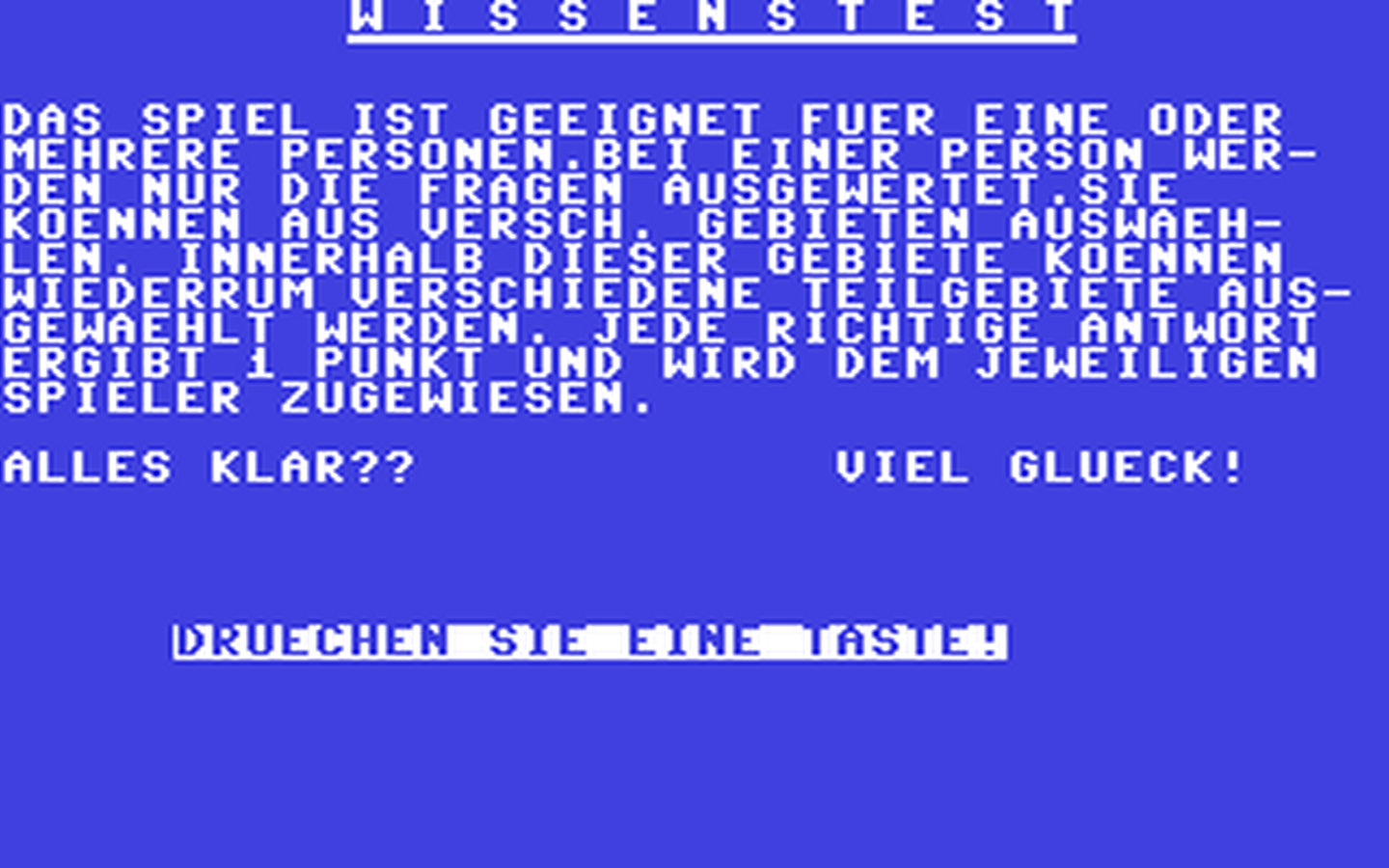 C64 GameBase Wissenstest