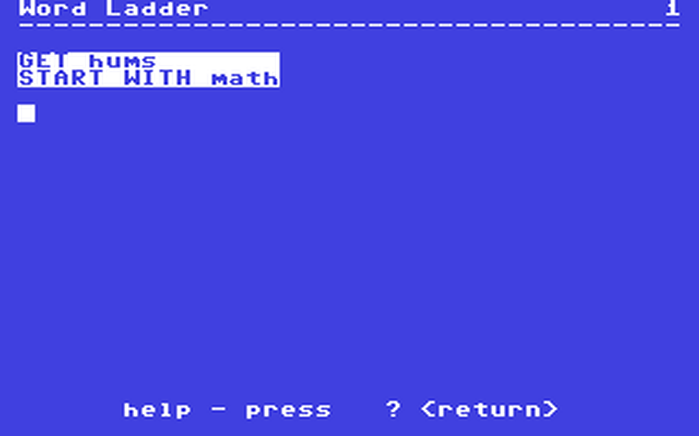 C64 GameBase Word_Ladder Commodore_Educational_Software