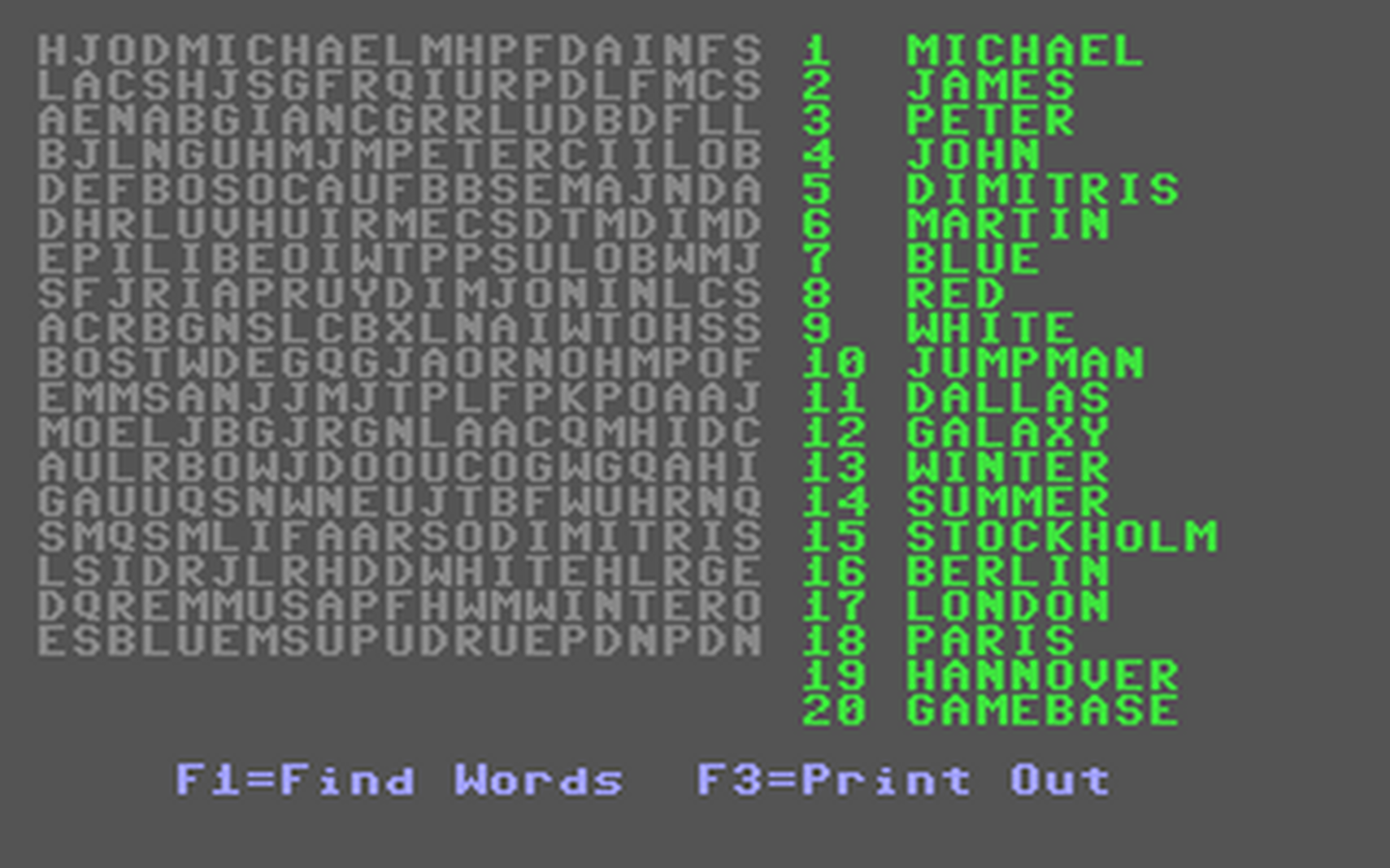 C64 GameBase Wordsearch