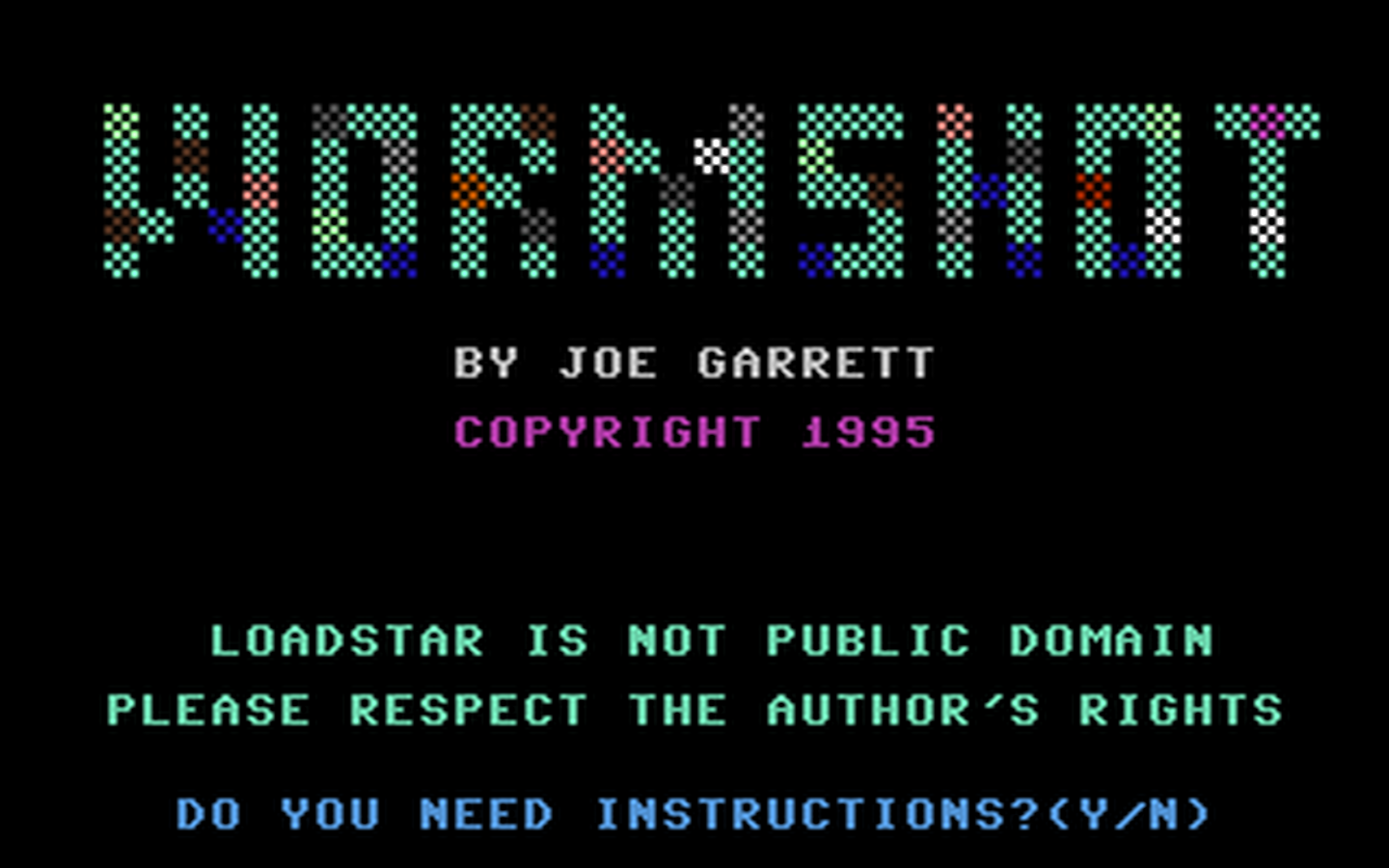 C64 GameBase Wormshot Loadstar/Softalk_Production 1985