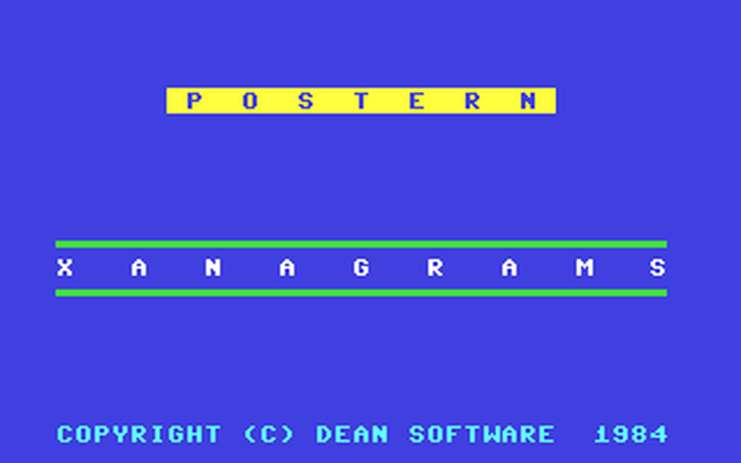 C64 GameBase Xanagrams Postern 1984