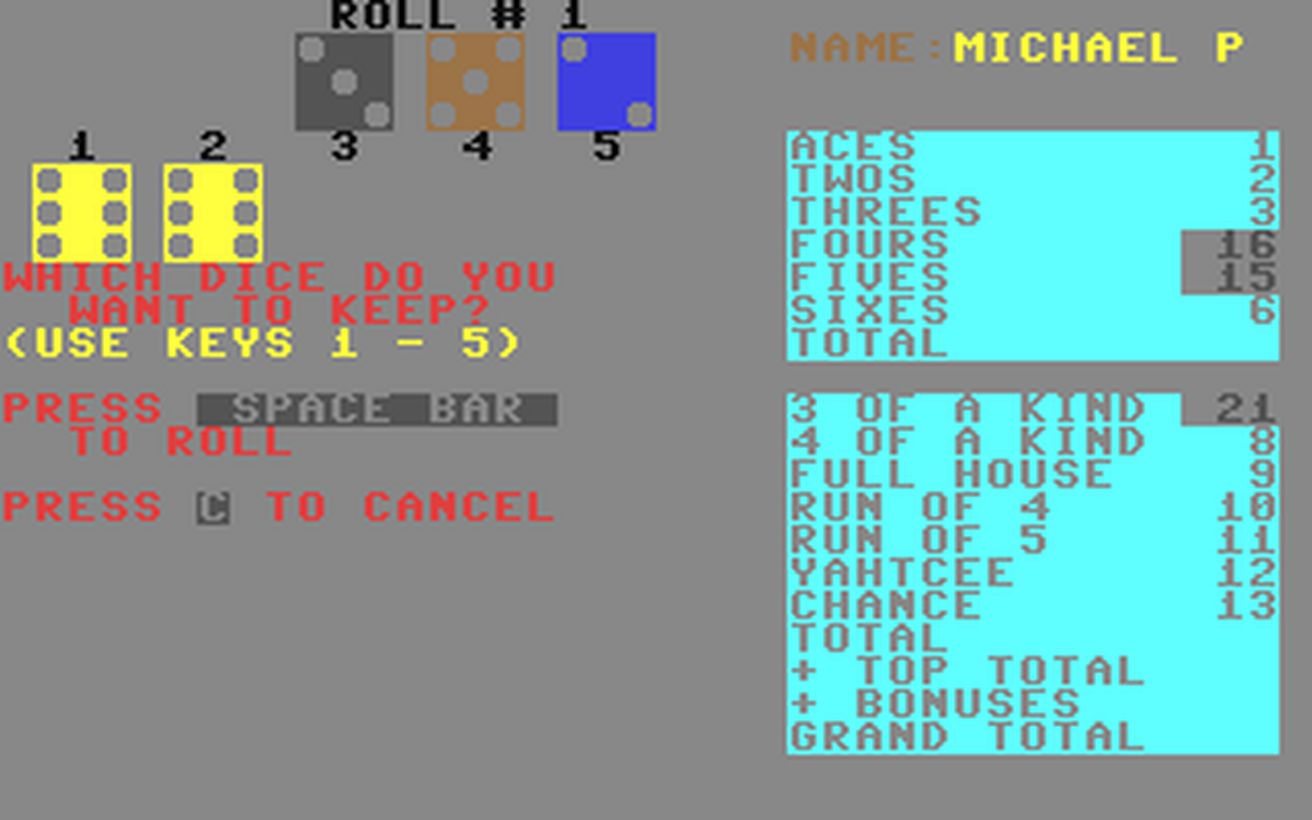 C64 GameBase Yahtcee Anik_Micro_Systems 1983