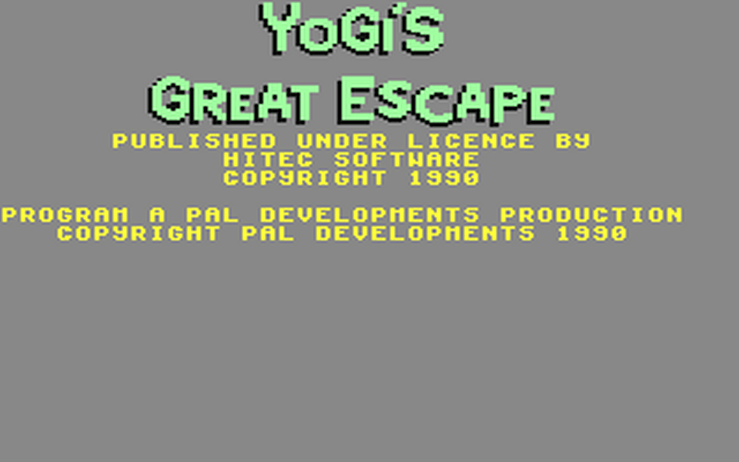 C64 GameBase Yogi's_Great_Escape Hi-Tec_Software/PAL_Developments 1990