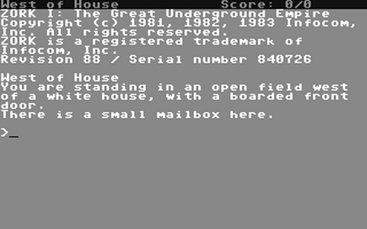 C64 GameBase Zork_I_-_The_Great_Underground_Empire Infocom 1984