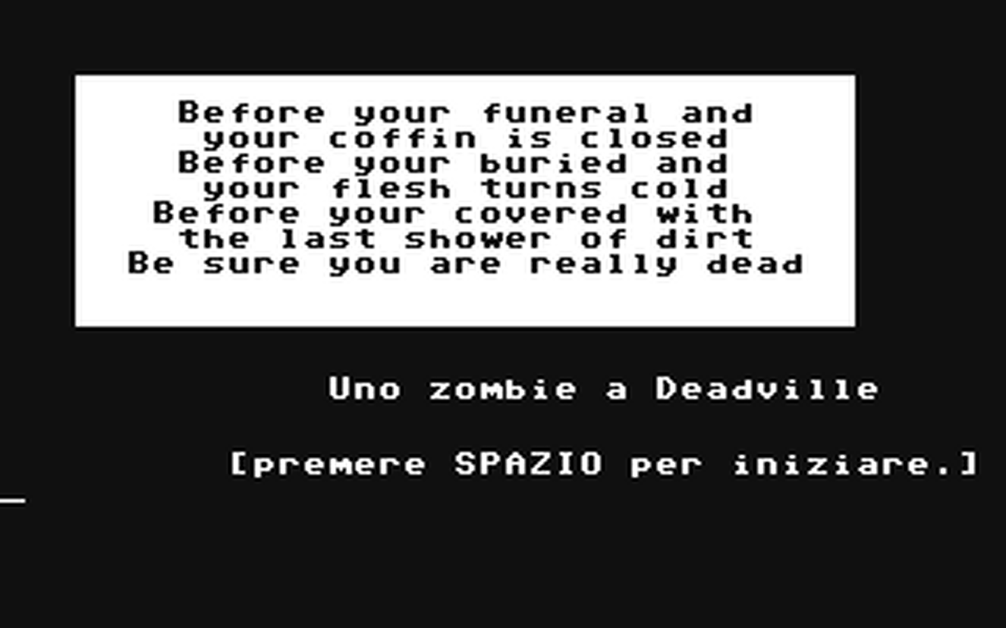 C64 GameBase Zombie_a_Deadville,_Uno (Public_Domain) 2001