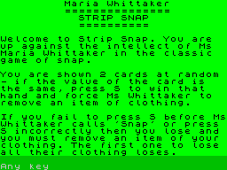 ZX GameBase Maria_Whittaker_Strip_Snap CSSCGC 2015