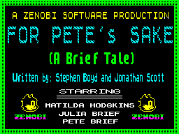 ZX GameBase For_Pete's_Sake Zenobi_Software 1993