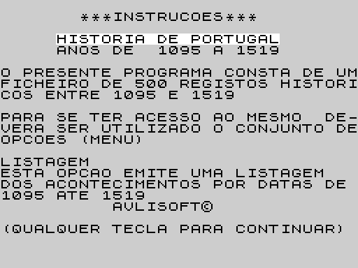 ZX GameBase História_de_Portugal Avlisoft 1984