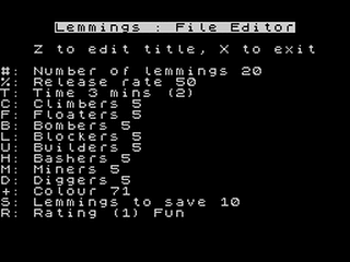 ZX GameBase Lemmings_Editor