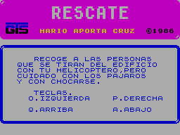 ZX GameBase Rescate Grupo_de_Trabajo_Software 1986