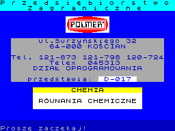 ZX GameBase Rownania_Chemiczne Polmer