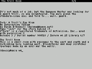 ZX GameBase [Zxzvm]_Zork:_A_Troll's_Eye_View:_An_Intractive_Tedium Dylan_O'Donnell 1998