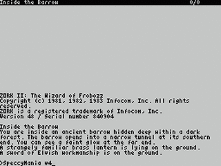 ZX GameBase [Zxzvm]_Zork_II:_The_Wizard_of_Frobozz Infocom/Mastertronic 1984