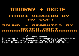 Atari GameBase Akcie_A_Tovarny RV_Soft 1991
