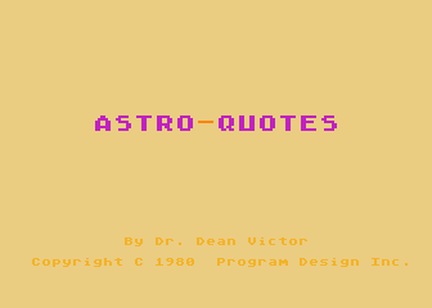 Atari GameBase Astro-Quotes PDI 1980