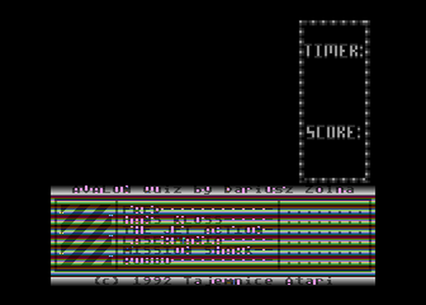 Atari GameBase Avalon_Quiz Tajemnice_Atari 1992