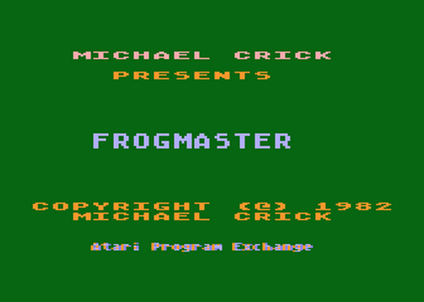 Atari GameBase Frogmaster APX 1982