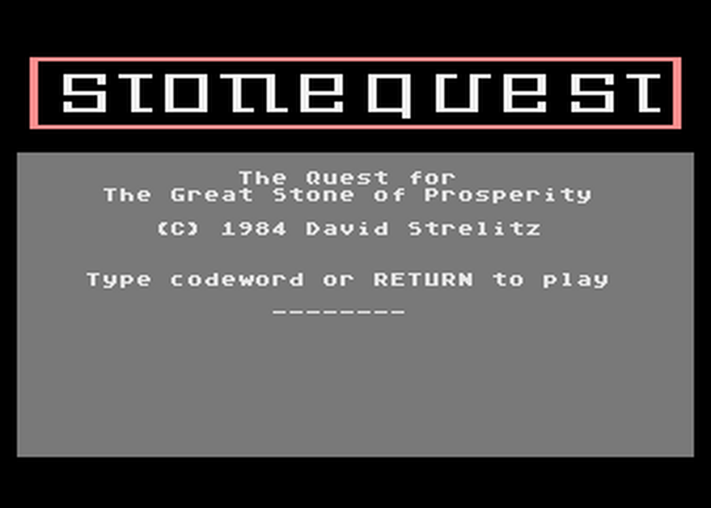 Atari GameBase Stonequest LotsBytes 1984