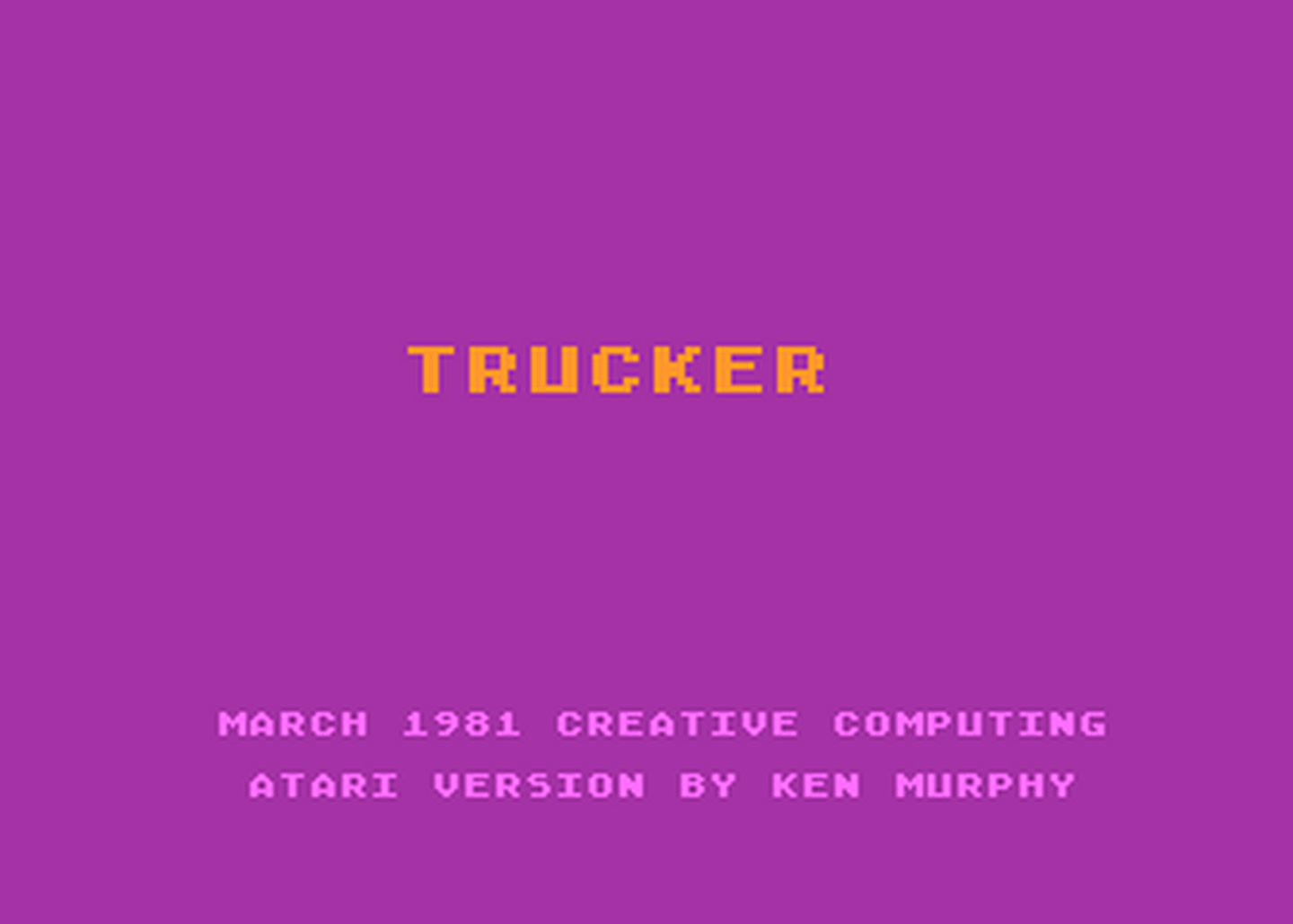 Atari GameBase Trucker Creative_Computing 1981