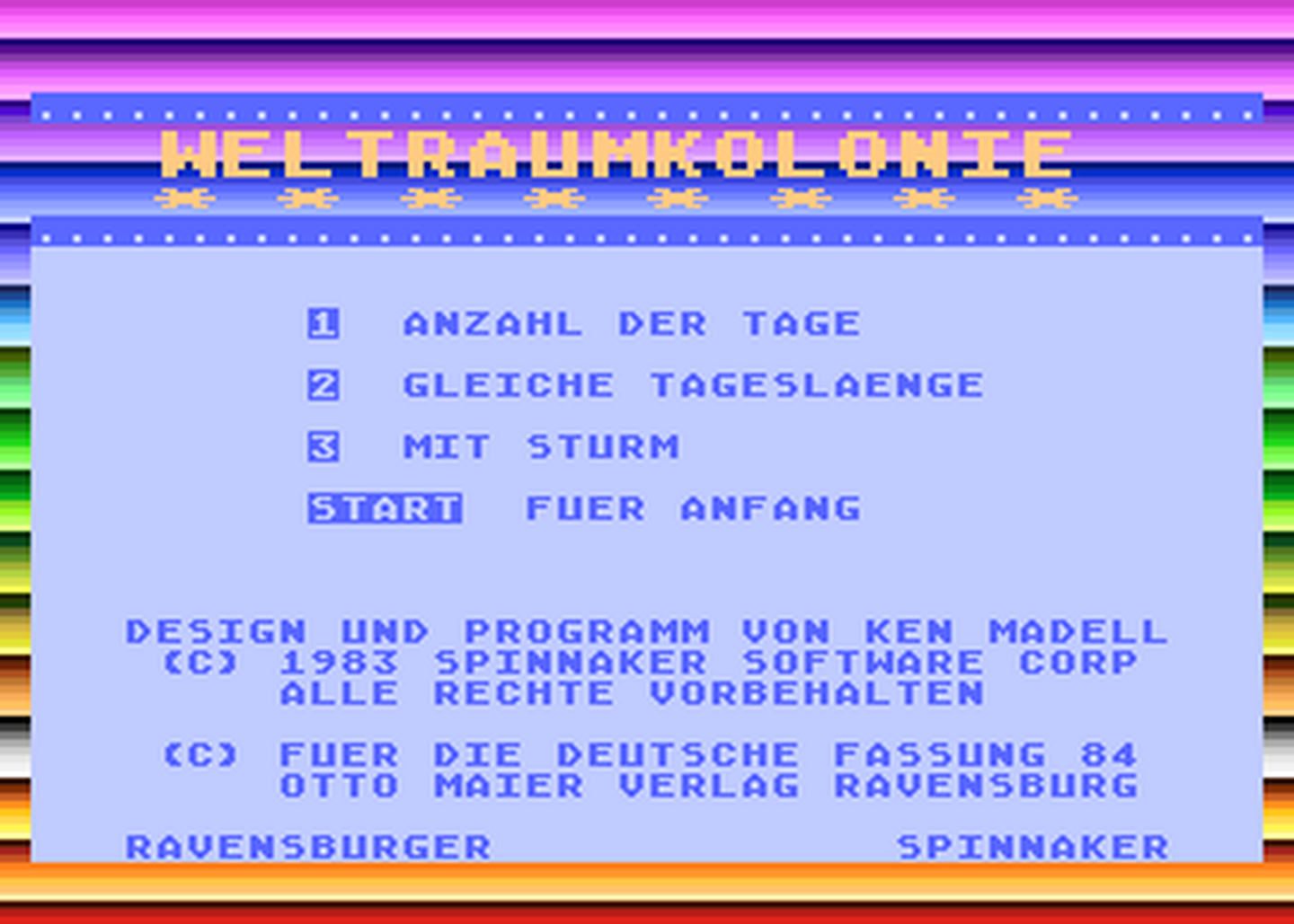 Atari GameBase Weltraumkolonie Ravensburger 1984